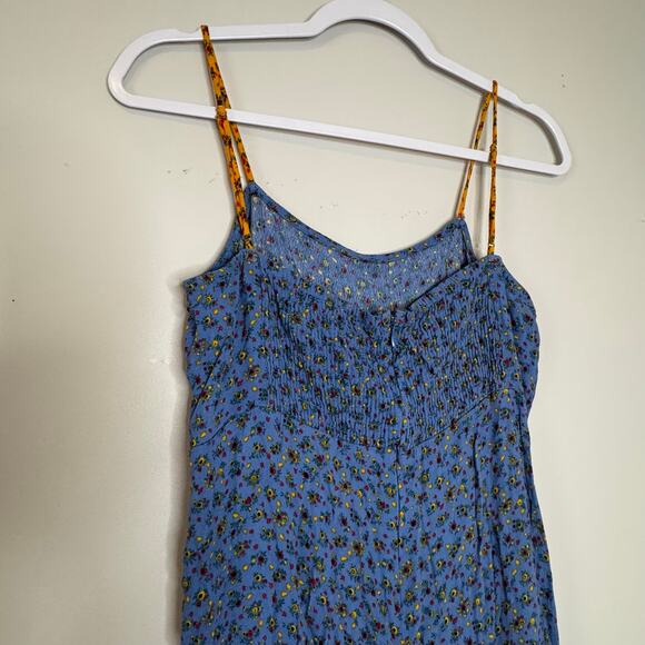 Madewell Calico Floral Blue Wide-Leg Cami Jumpsuit Women’s Size 0 - Picture 6 of 10